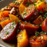 Sausage and Sweet Potatoes with Honey Garlic Sauce First Image