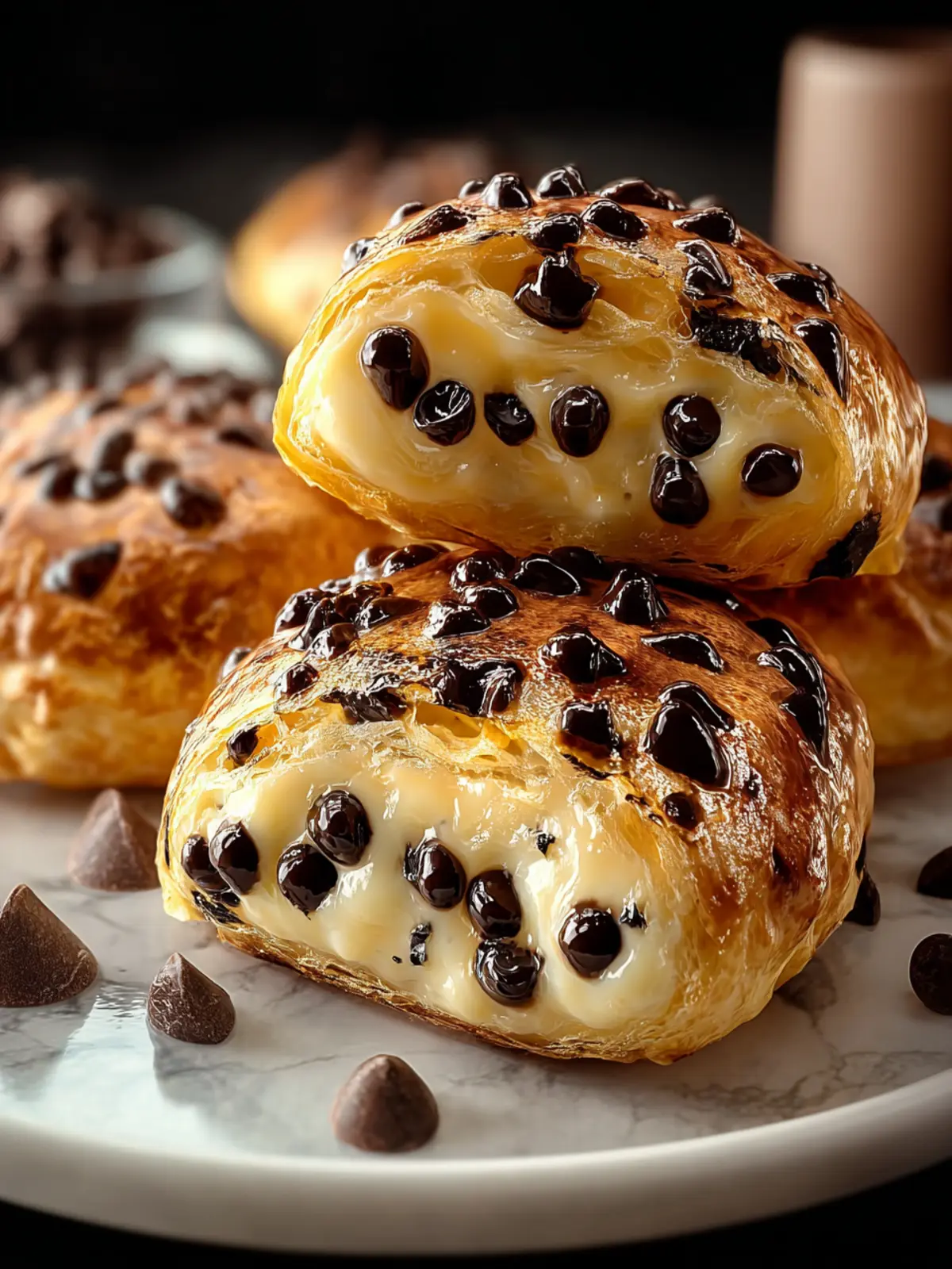 Heavenly Chocolate Chip Vanilla Custard Brioches Recipe First Image