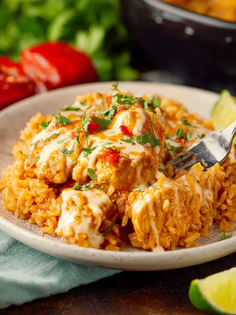 Crock Pot Queso Chicken and Rice First Image