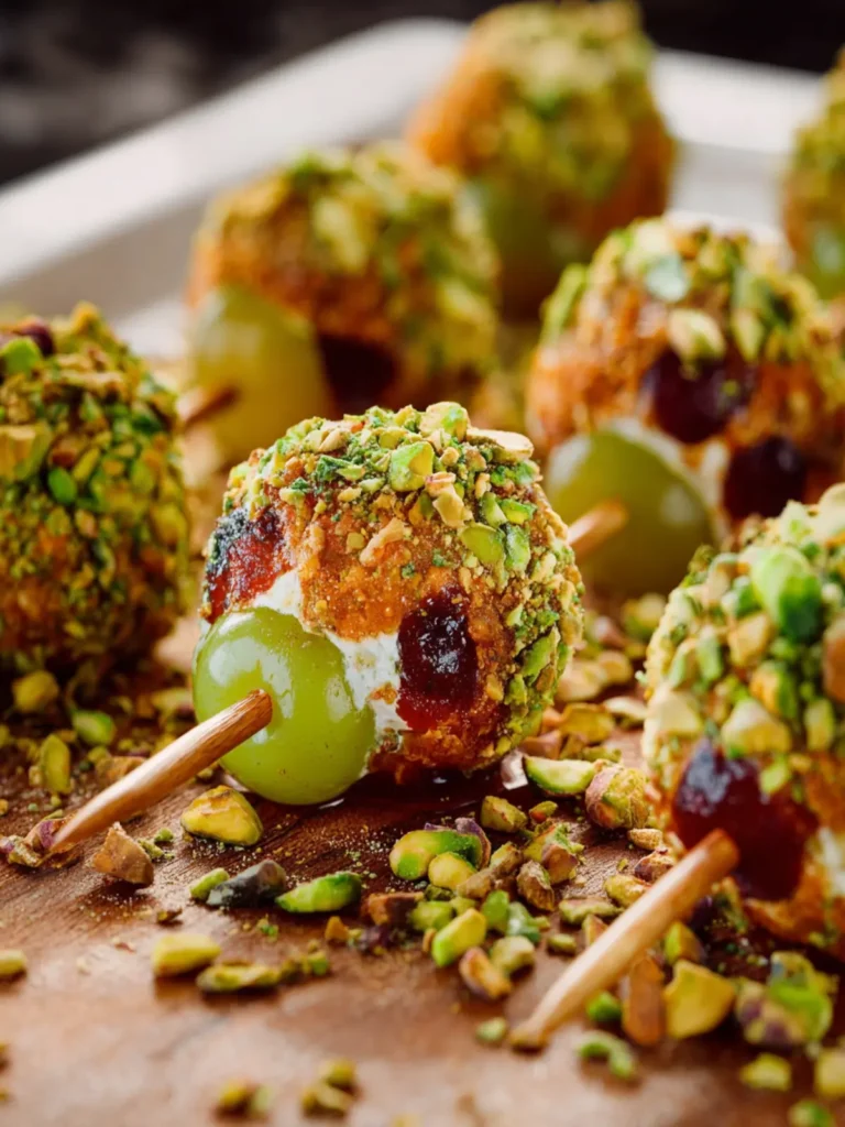 Pistachio Goat Cheese Wrapped Grapes First Image