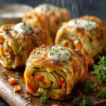 Cheesy Baked Vegetable Rolls First Image
