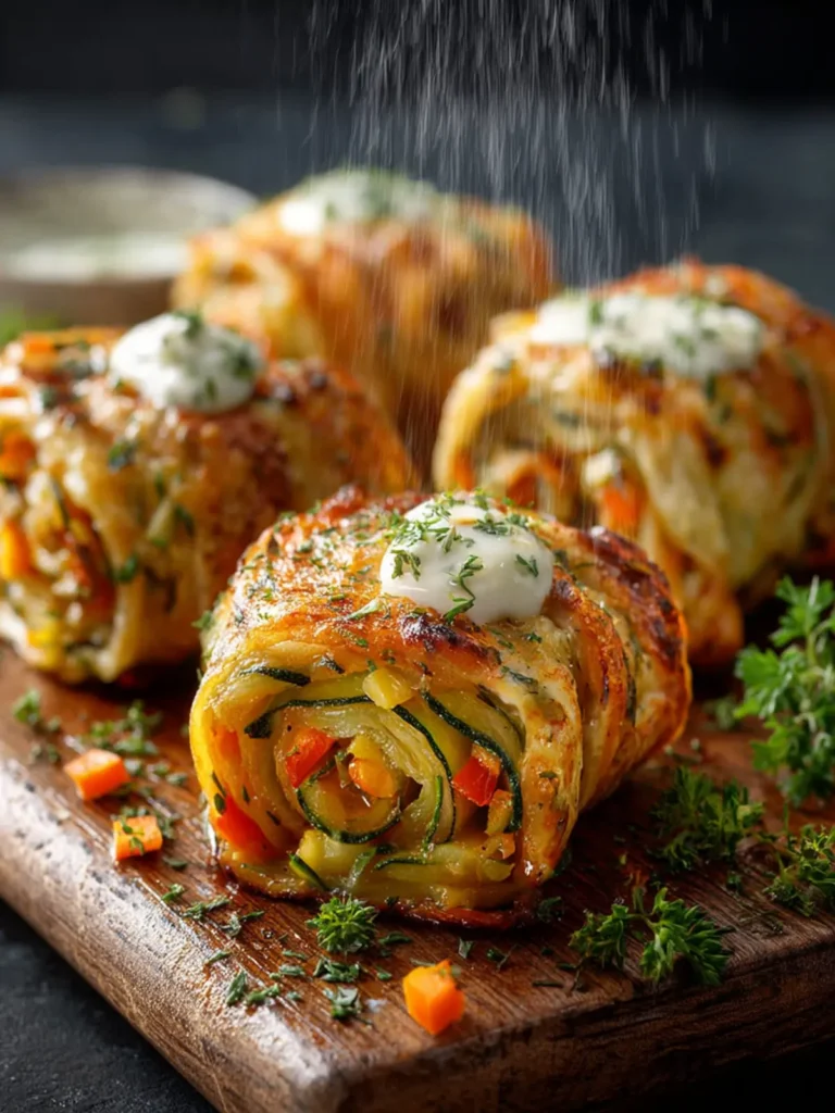 Cheesy Baked Vegetable Rolls First Image