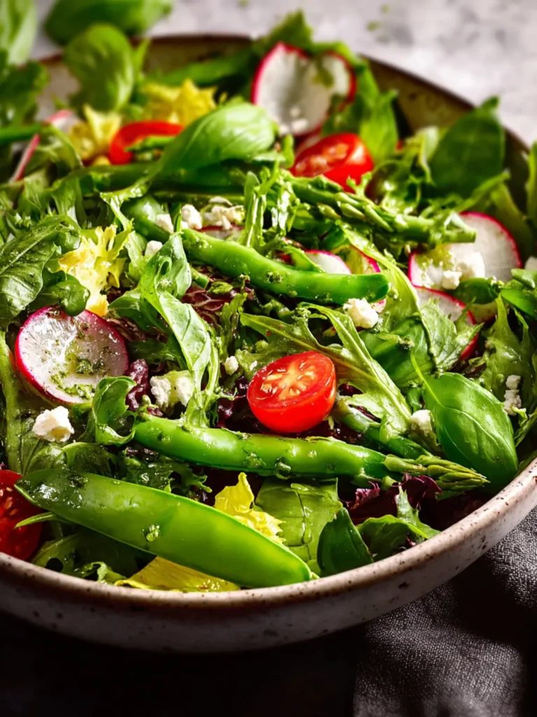 Spring Green Salad with Basil Lemon Vinaigrette First Image
