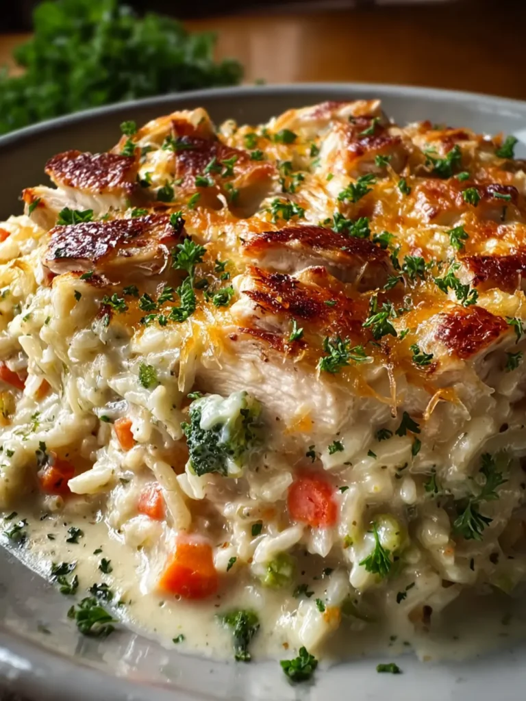 Chicken Alfredo Rice Casserole First Image