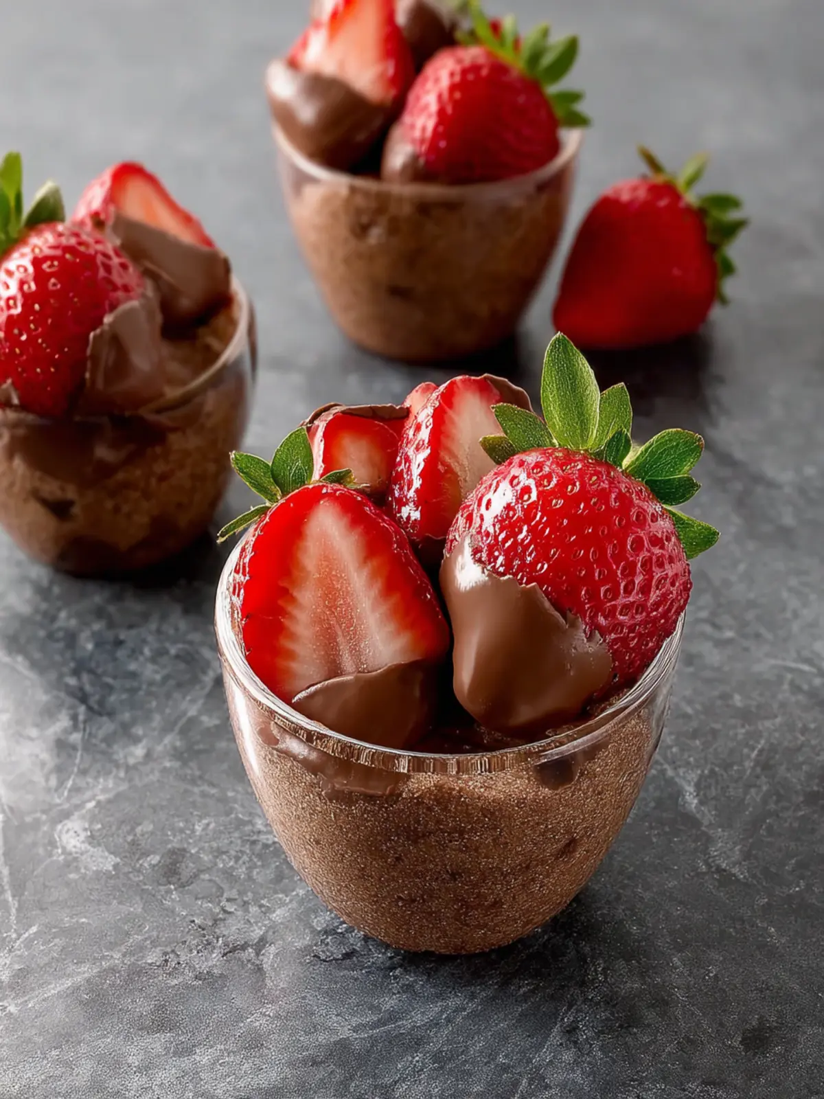 Chocolate Covered Strawberries Dessert Cups First Image