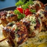 Grilled Chicken Bites with Creamy Garlic Sauce First Image