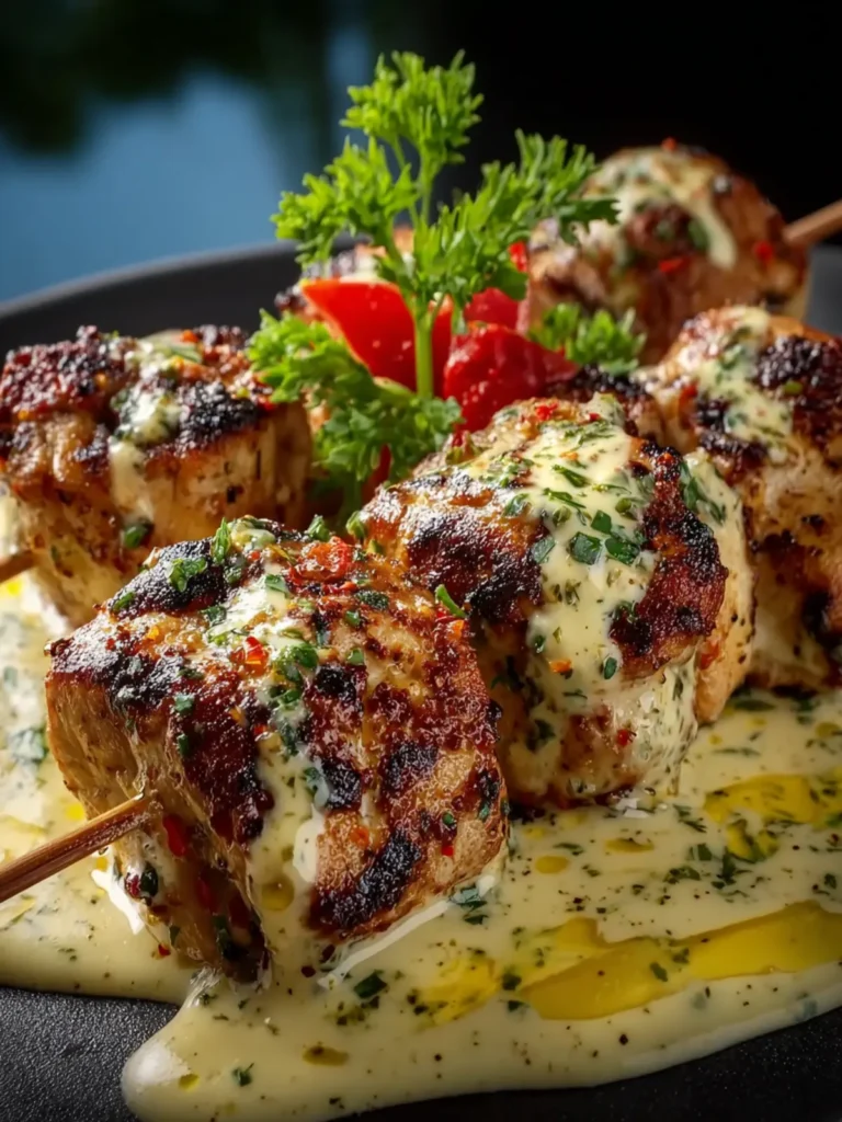 Grilled Chicken Bites with Creamy Garlic Sauce First Image