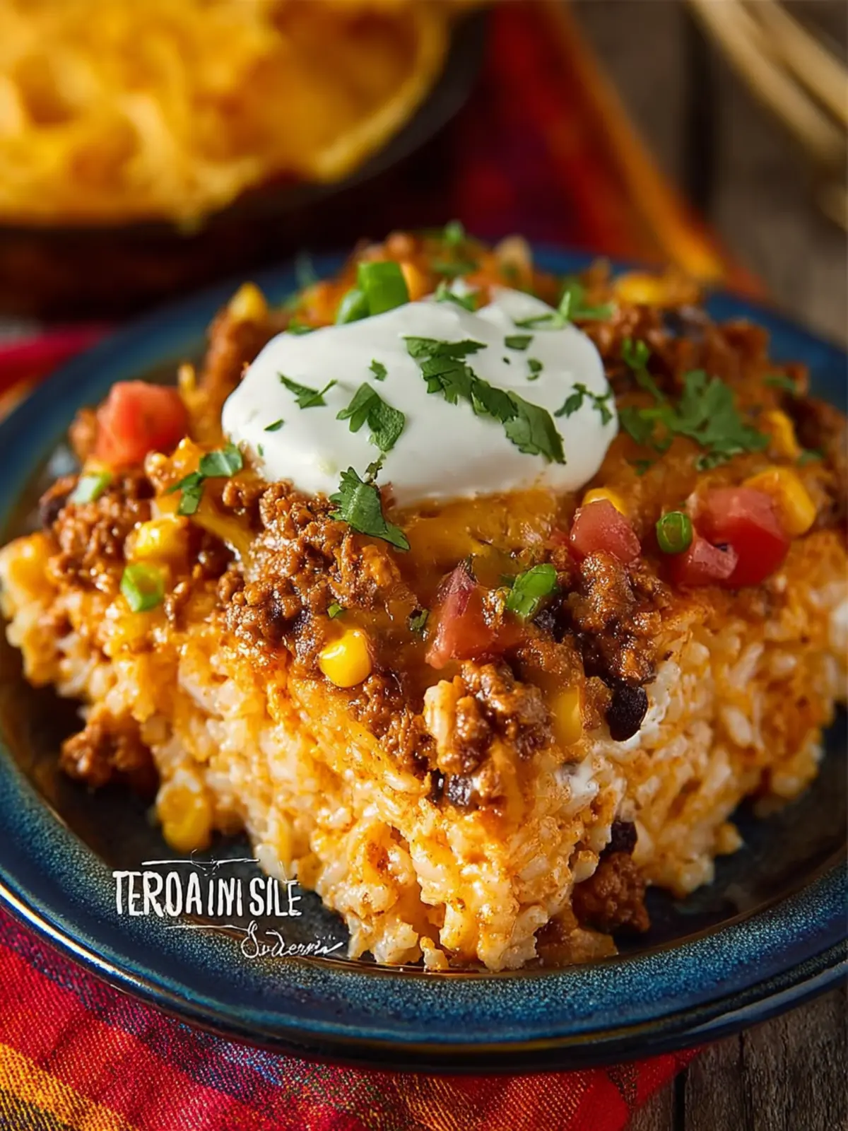 Taco Sour Cream Rice Casserole First Image