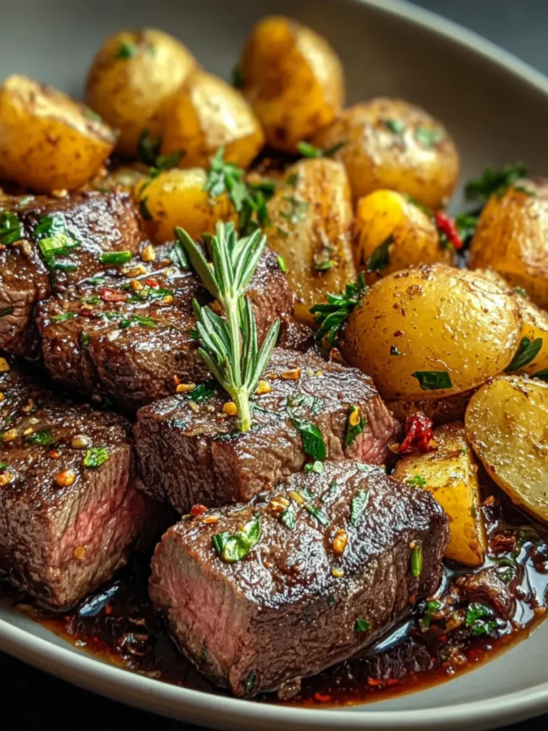Garlic Butter Steak and Potato Skillet Recipe First Image
