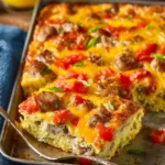 Rotel & Sausage Sheet Pan Breakfast Casserole First Image