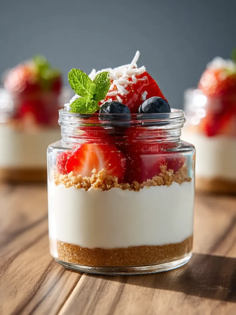 Healthier No-Bake Cheesecake in a Jar First Image
